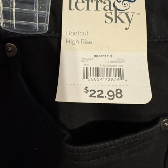NWT BLACK HIGH-RISE BOOTCUT JEANS SIZE: 16 PETITE #O - Picture 8 of 10